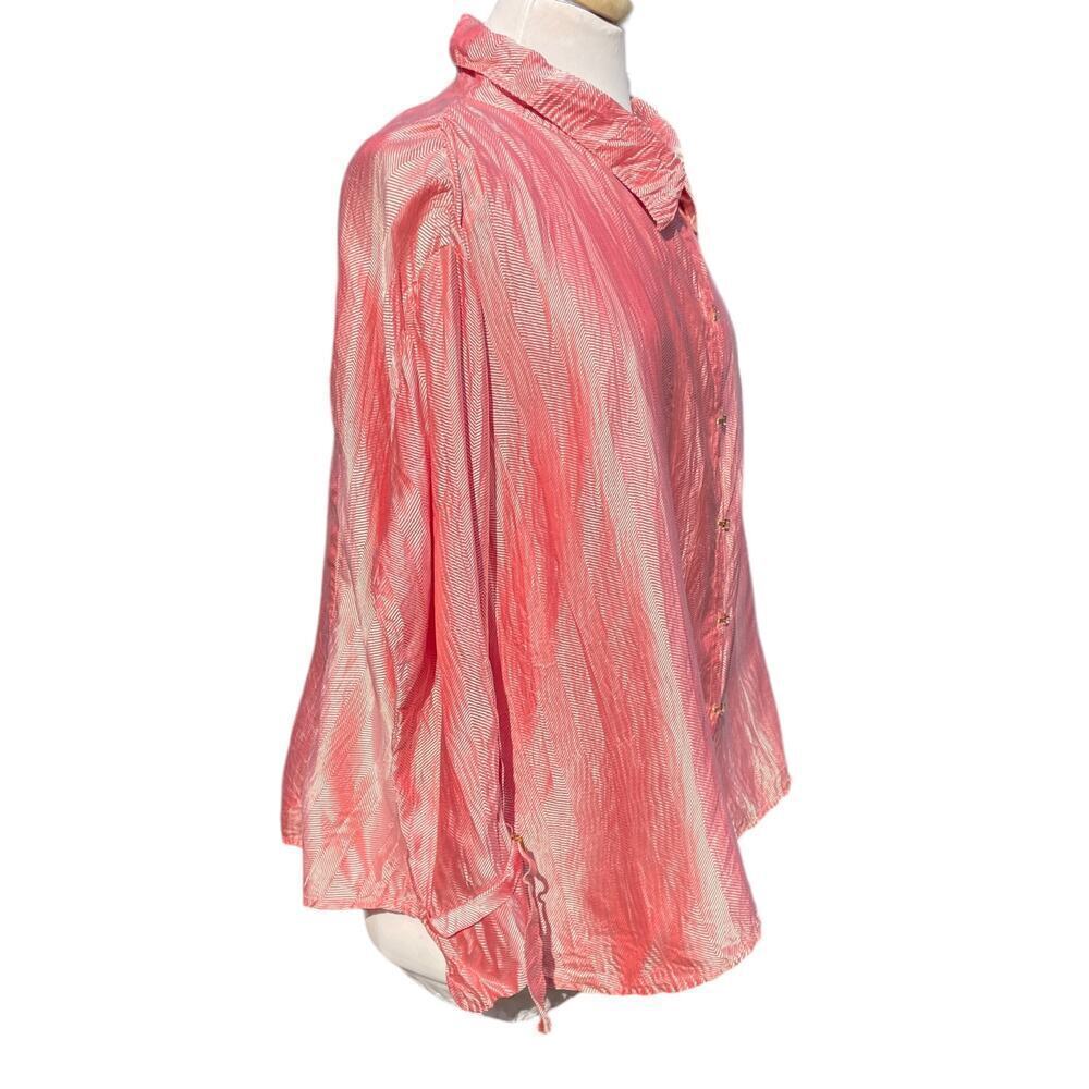 Roberto Cavalli Pink Silk Button-Front Blouse - Picture 12 of 13